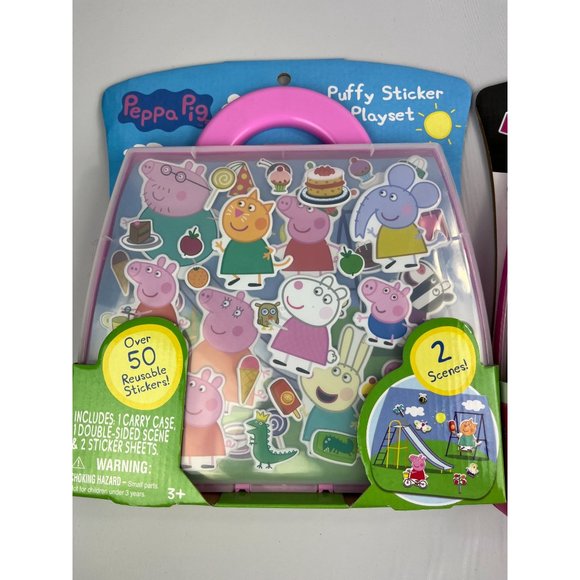 Puffy Sticker Playset Lot of 2 Minnie Mouse & Peppa Pig Reusable Stickers NEW - Picture 2 of 3